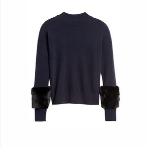 Banana Republic faux fur cuff sweater